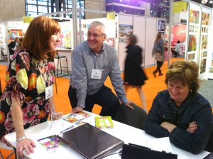 Curt and I meeting with Martha Collins, one of our artists, at the Surtex in New York.